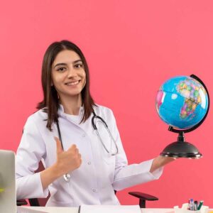 mbbs in abroad young female doctor photo
